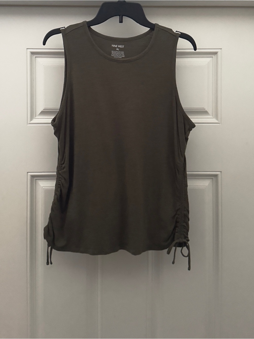 Nine West Olive Drawstring Side Tank Top Size XL